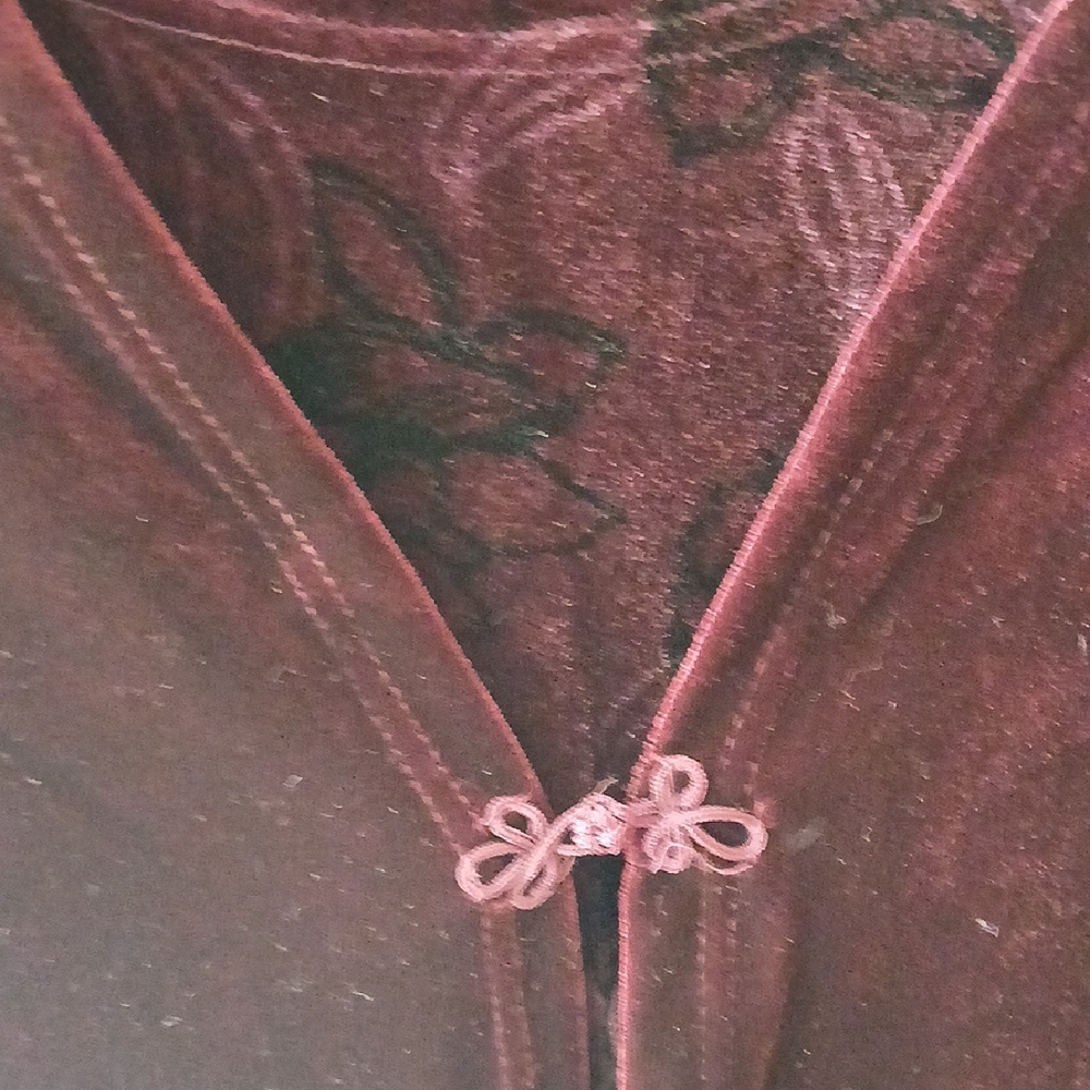 George Deep Red Velvet Open Front Top - Picture 4 of 7